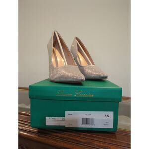 Lauren Lorraine Dori Silver Stiletto Heel Size 7.5 NIB